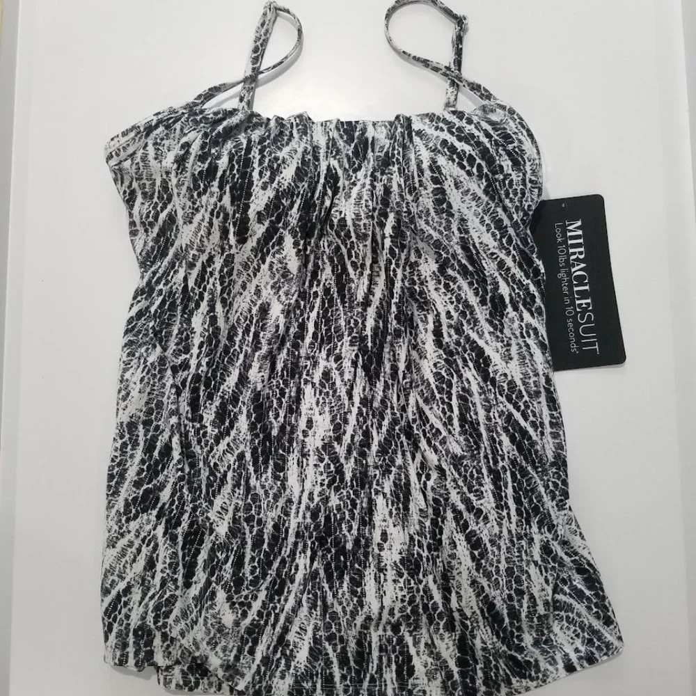 Miraclesuit Chevron Python Jubilee Tankini Top Size 16 - Picture 5 of 10